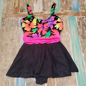 Vintage Basic Editions Floral Print Top Swim Dress